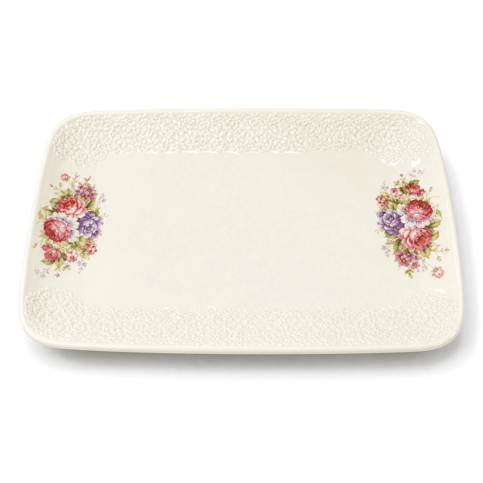 14″ Square Plate — White & Red · LUM-TW-002712-SAU-01 — catalog product view